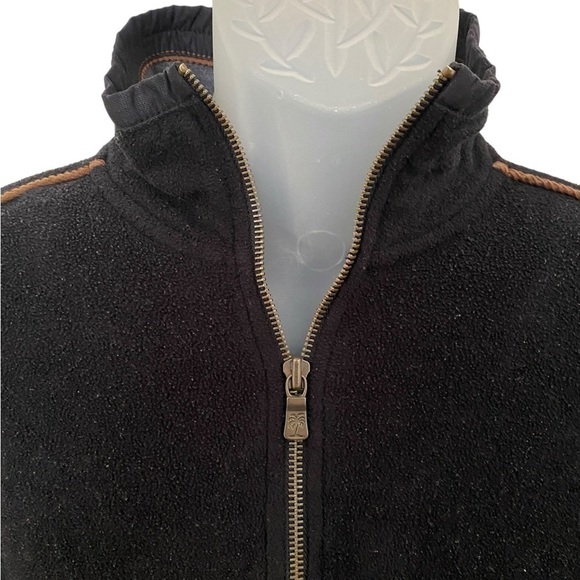 TOMMY BAHAMA Black w/ Tan Trim 1/4 Quarter Zip Pullover Sweatshirt Men M Medium - Picture 3 of 5